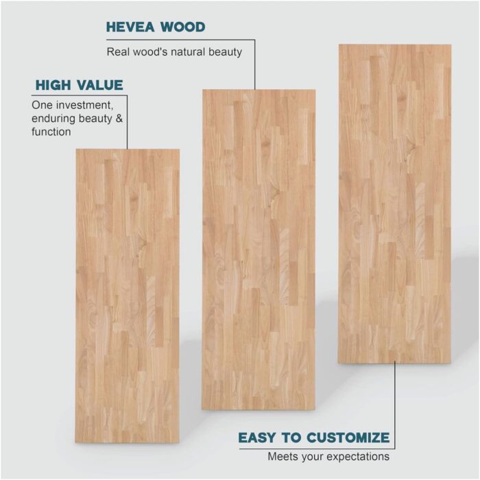 Unfinished Hevea Butcher Block Countertop 4ftx25in