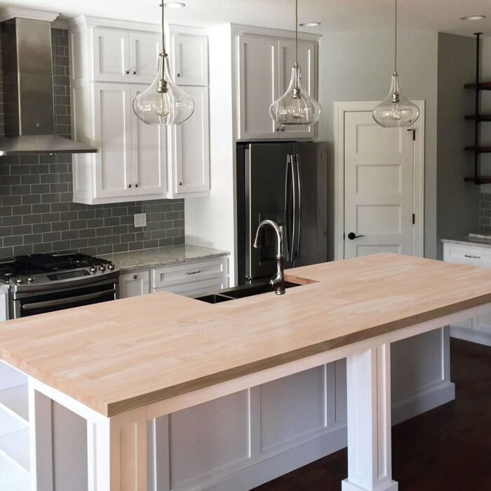 Unfinished Hevea Butcher Block Countertop 4ftx25in