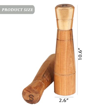Wooden Salt and Pepper Grinder Set with Adjustable Coarseness