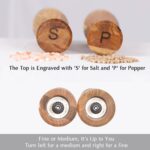 Wooden Salt and Pepper Grinder Set with Adjustable Coarseness