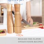 Wooden Salt and Pepper Grinder Set with Adjustable Coarseness