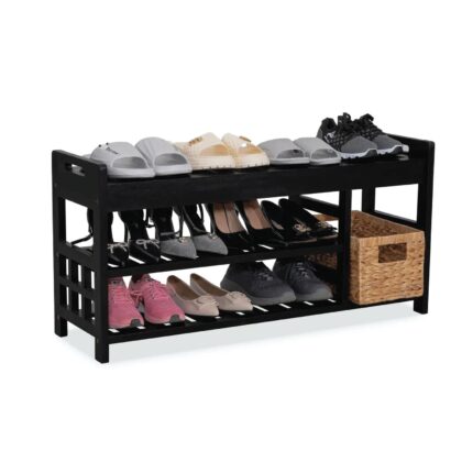 Wooden Shoe Bench for Entryway and Closet