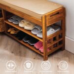 Wooden Shoe Bench for Entryway and Closet