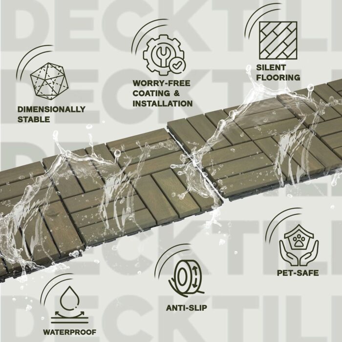 Deck Tiles 12 Slats, VR Logo, 27 Pcs Set