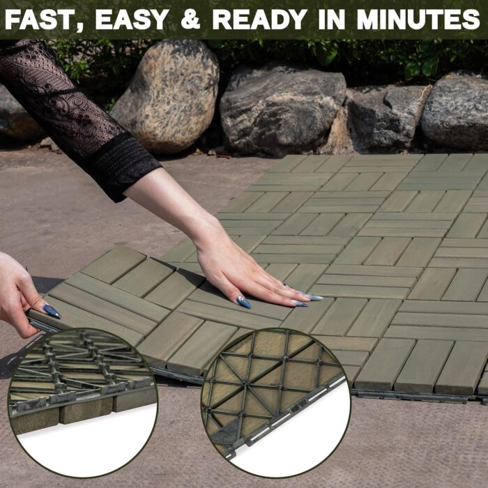 Deck Tiles - 27 Pcs 12 Slats Interlocking - C12