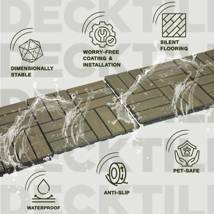Deck Tiles - 27 Pcs 12 Slats Interlocking - C12