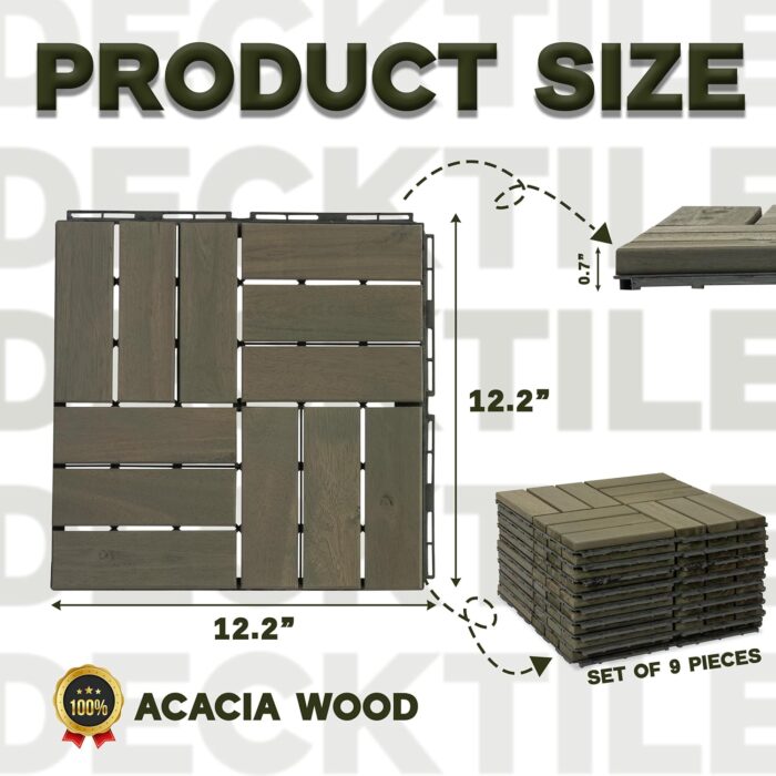 Deck Tiles - 27 Pcs 12 Slats Interlocking - C12