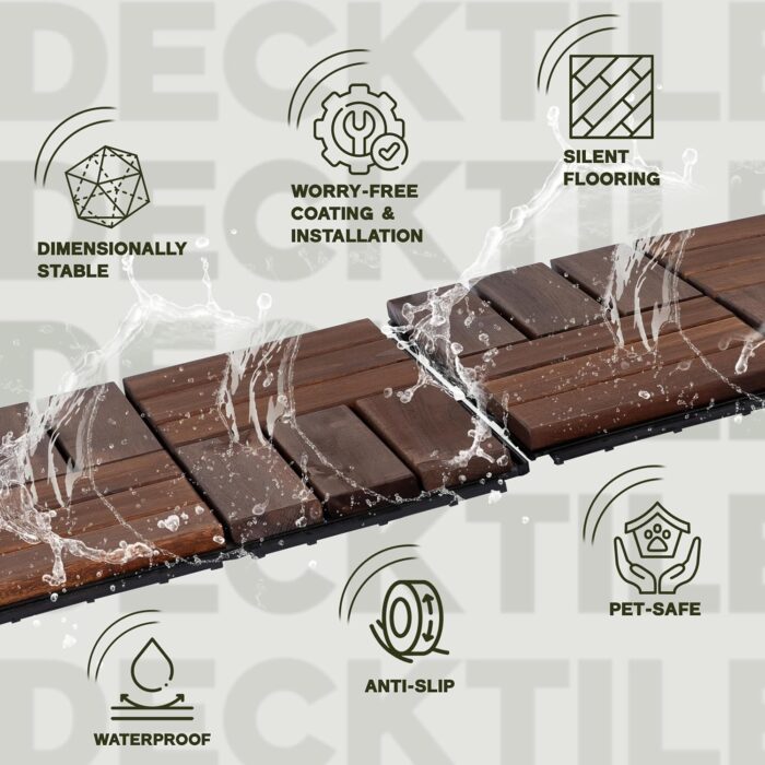 Deck Tiles - 27 Pcs 12 Slats Interlocking - C12