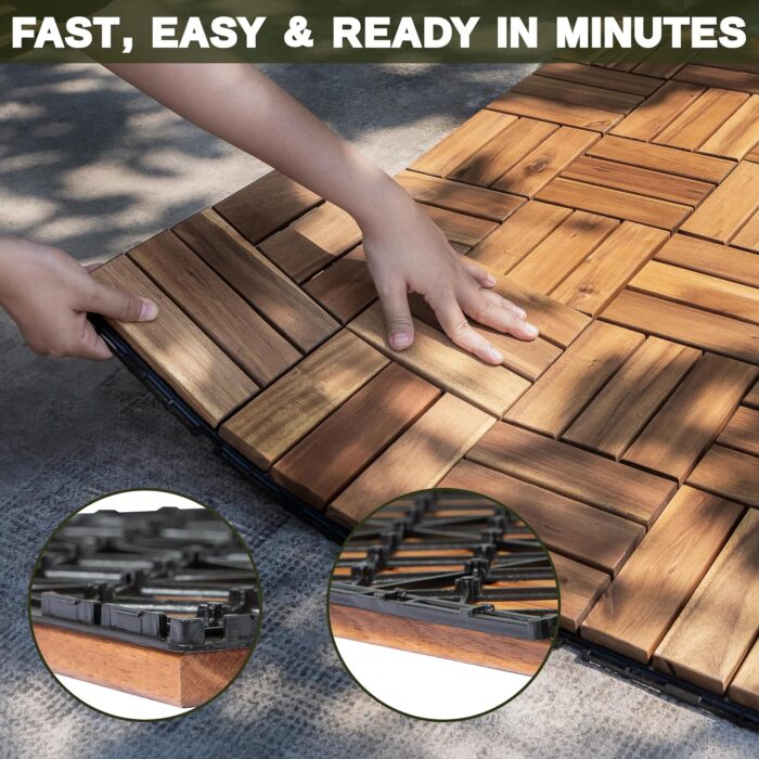 Deck Tiles - 27 Pcs 12 Slats Interlocking - C12