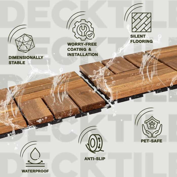 Deck Tiles - 27 Pcs 12 Slats Interlocking - C12