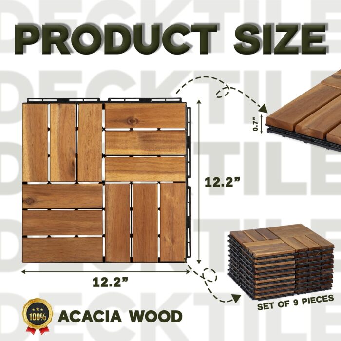 Deck Tiles - 27 Pcs 12 Slats Interlocking - C12