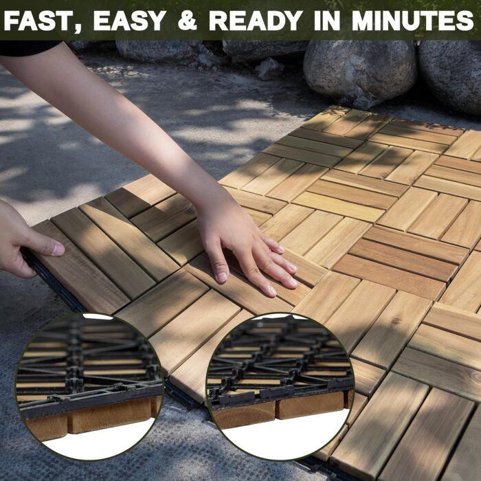 Deck Tiles - 27 Pcs 12 Slats Interlocking - C12