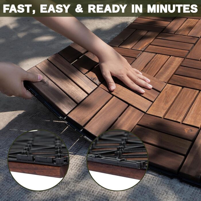 Deck Tiles - 27 Pcs 12 Slats Interlocking - C12