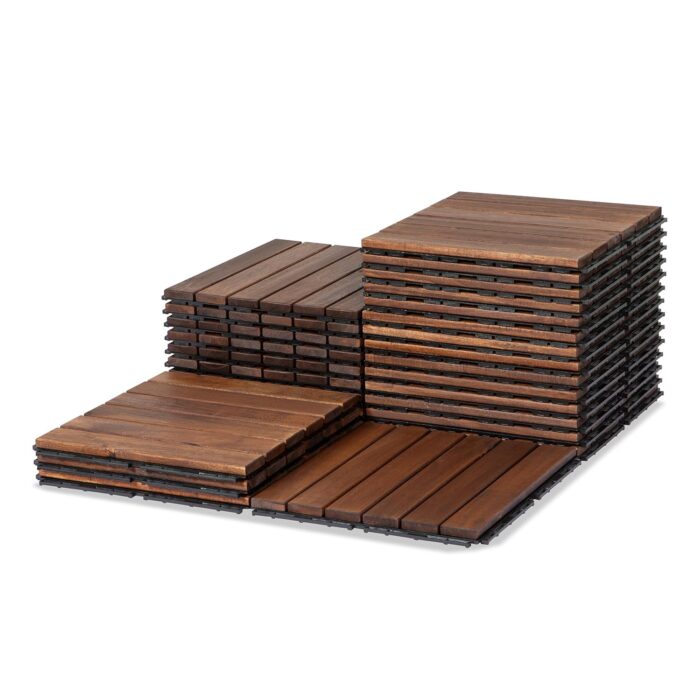 Flooring Interlocking Deck Tiles 27 PCS 6 Slats - C12