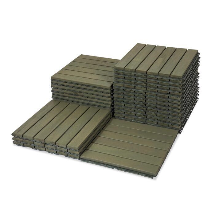 Flooring Interlocking Deck Tiles 27 PCS 6 Slats - C12