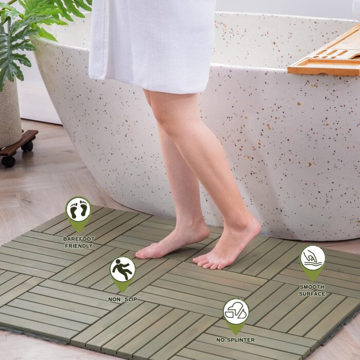 Flooring Interlocking Deck Tiles 27 PCS 6 Slats - C12