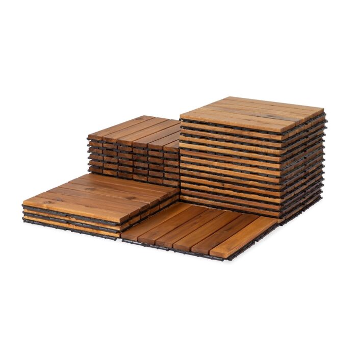 Flooring Interlocking Deck Tiles 27 PCS 6 Slats - C12
