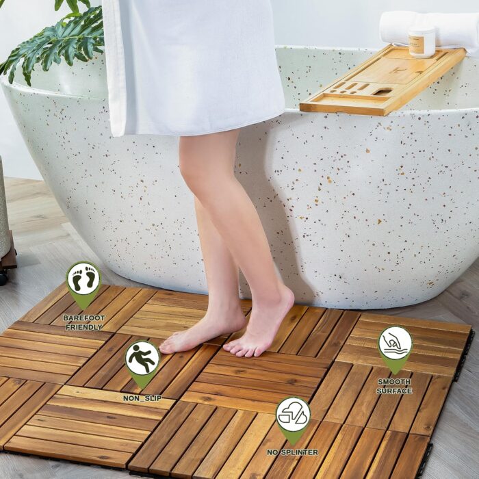 Flooring Interlocking Deck Tiles 27 PCS 6 Slats - C12