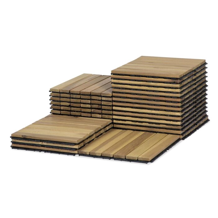 Flooring Interlocking Deck Tiles 27 PCS 6 Slats - C12