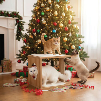 Cat Scratcher and Tree – Durable Scratching Post & Activity Tree for Healthy Cats